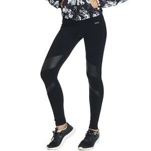 Lorna Jane Moto Leggings Faux Leather Panels Size M